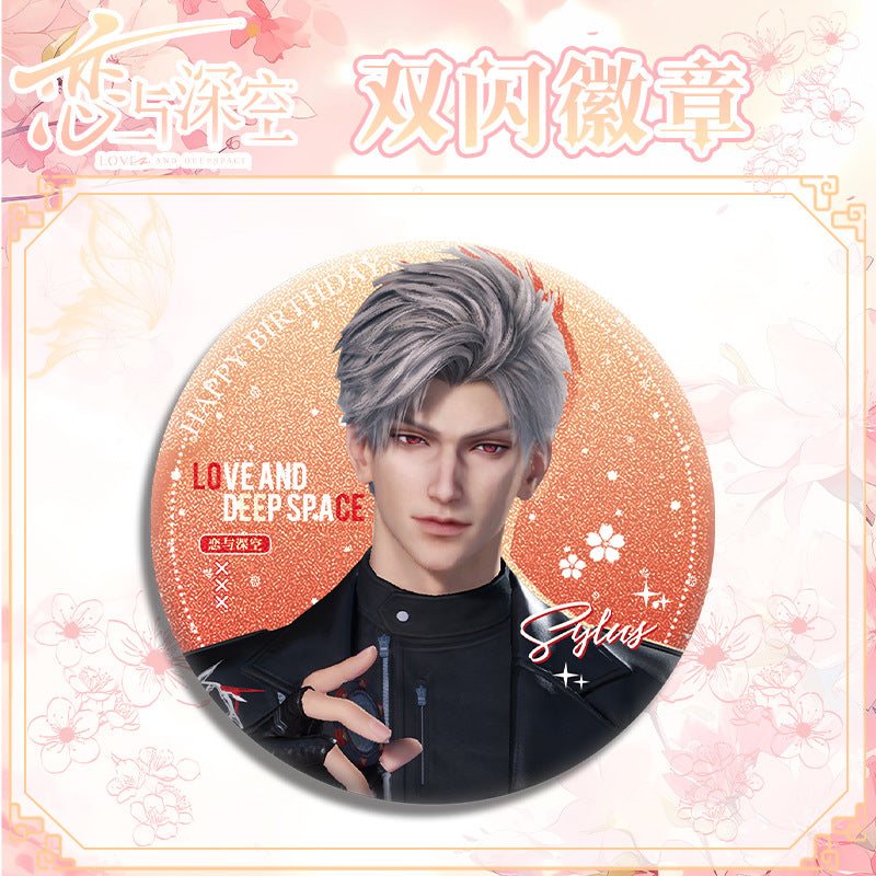 LaDS Double Flash Badge 127-154 - Diameter 75mm 58mm Tinplate Anime Game Merchandise - merrys