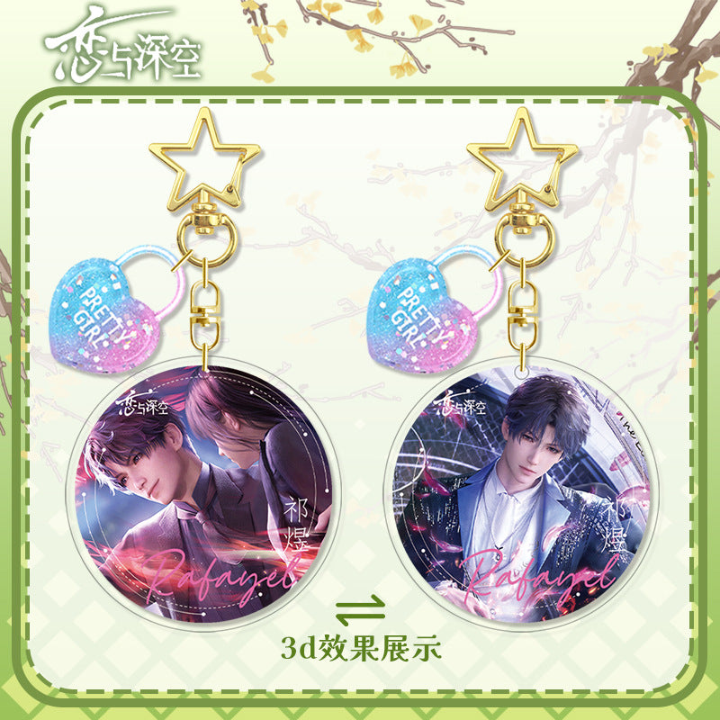 LaDS Lenticular Keychain - 3D Transformation Zayne, Rafayel, Xavier Game Anime Merchandise - merrys