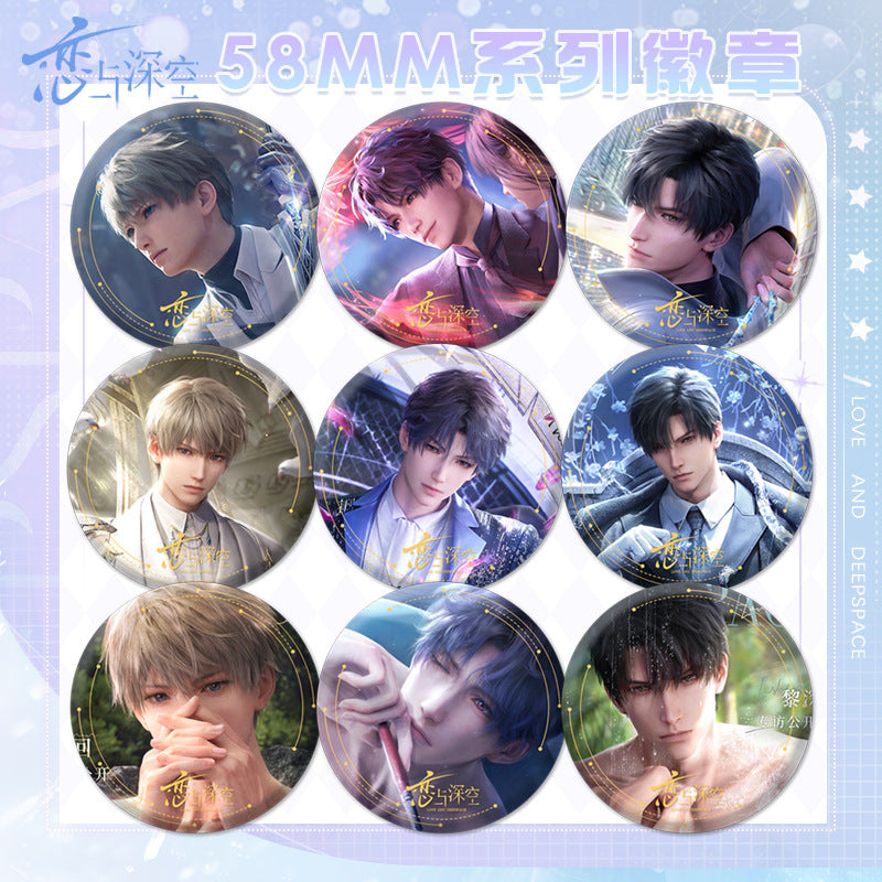 Love and DeepSpace Badge Merchandise - Tinplate Star Fantasy Film Zayne, Rafayel, Xavier Game Merchandise