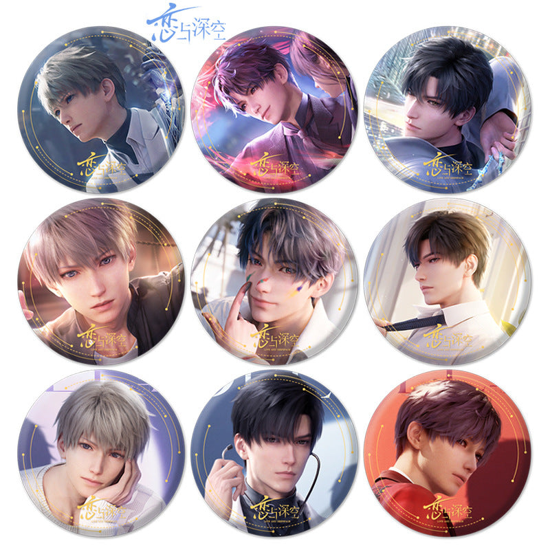 Love and DeepSpace Badge Merchandise - Tinplate Star Fantasy Film Zayne, Rafayel, Xavier Game Merchandise