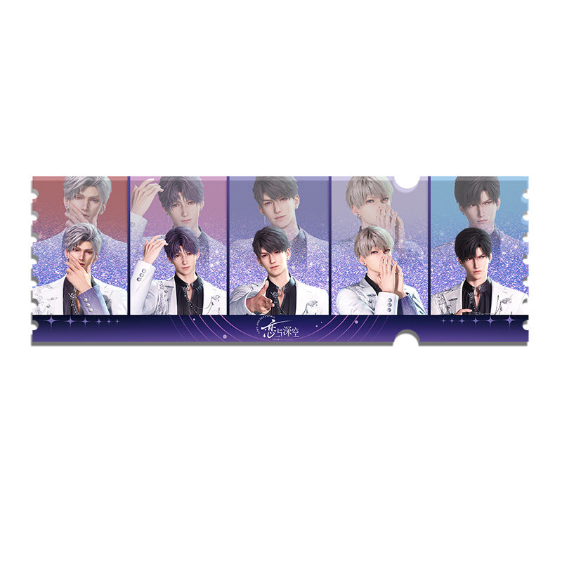 Love and DeepSpace Stained Glass Quicksand Ticket Stub - Fine Sand Glitter Injection Molded Anime Merchandise