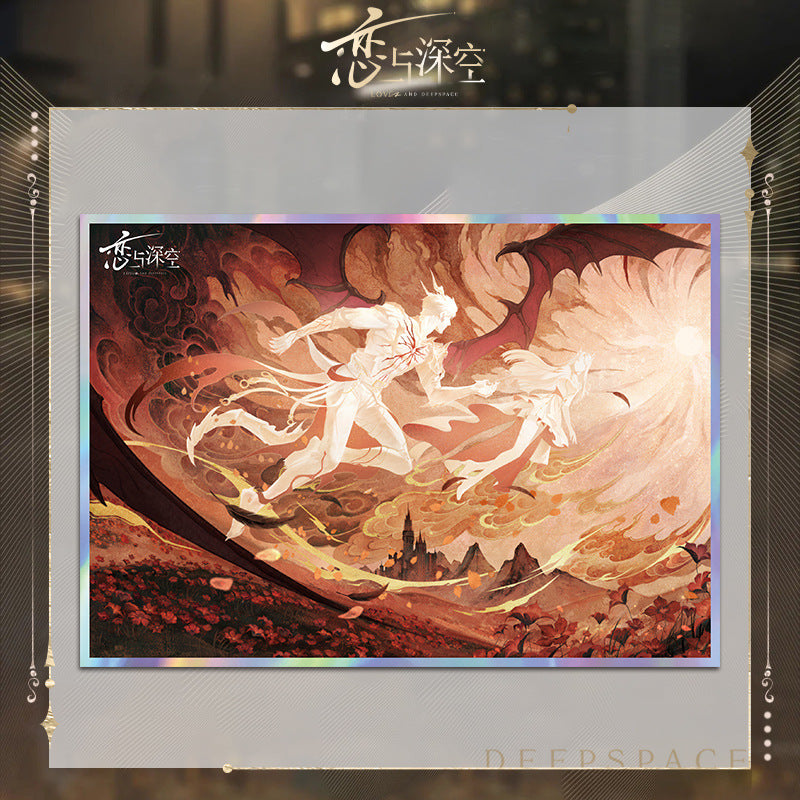 Love and DeepSpace Acrylic Double Flash Art Card High-Definition Printing Anime Mobile Game Merchandise