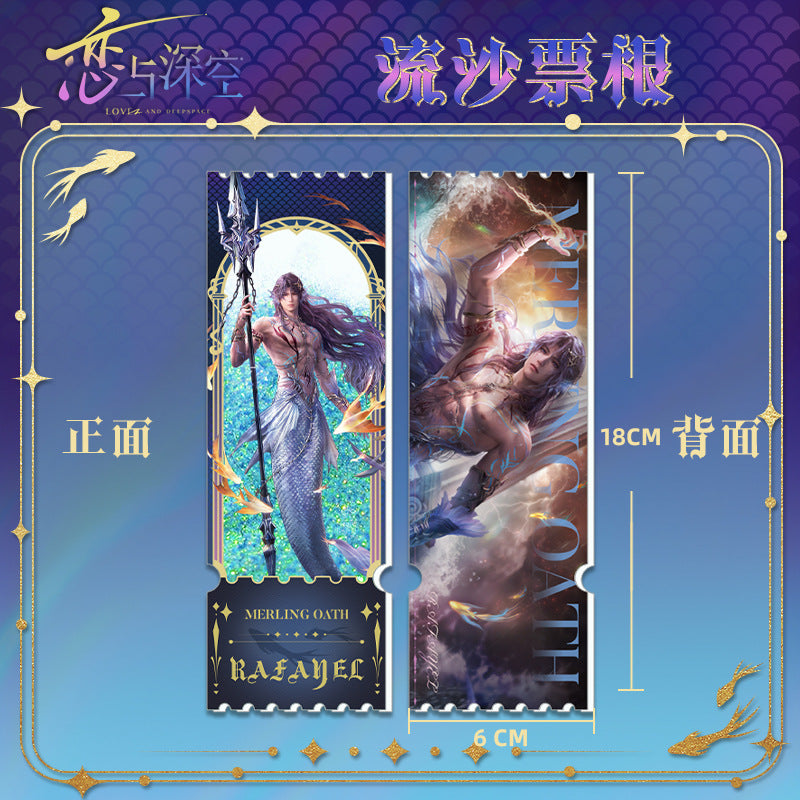 Love and DeepSpace Rafayel Lemuria Sea God Series - Acrylic Sandwich Standee, Art Card, Quicksand Keychain