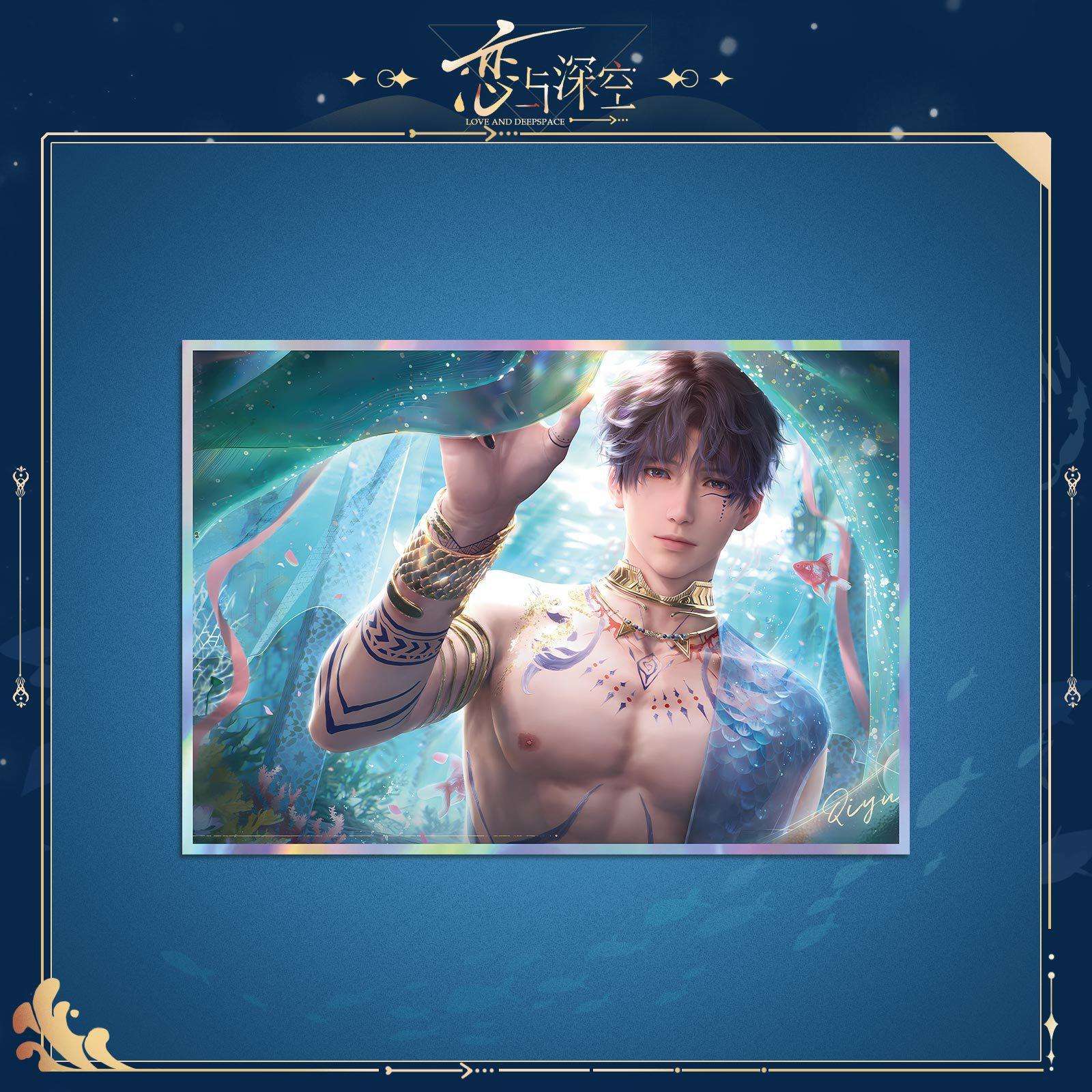 Love and DeepSpace Rafayel God of Tides Echoes of the Sea Breeze - Acrylic Standee, Art Card, Double Flash Badge, Quicksand Merchandise - merrys