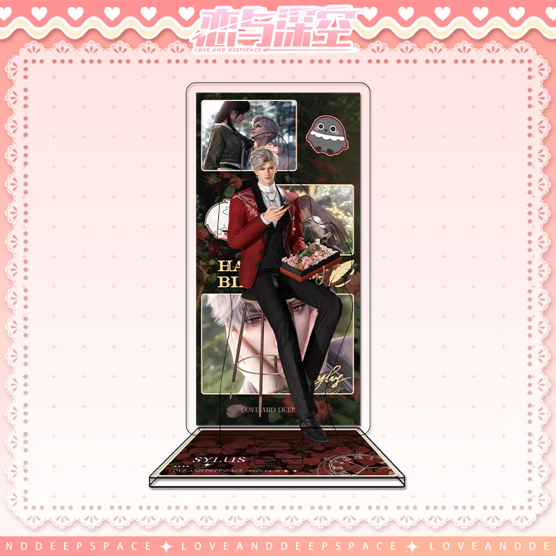 Love and DeepSpace Sylus Birthday Where the Heart Dwells Series - Double Flash Badge, Standee Game Merchandise Gift - merrys