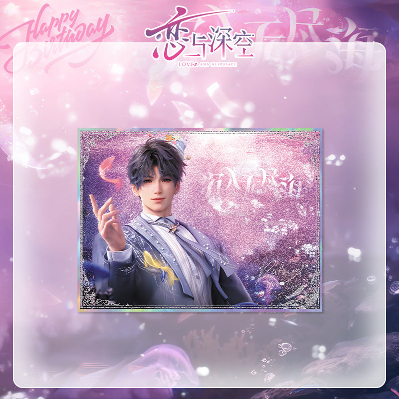 Love and DeepSpace Rafayel Birthday Series Co-branded Combo Set - Double Flash Badge, Standee Anime Game Merchandise Gift - merrys