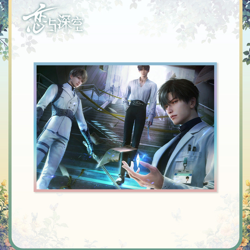 Love and DeepSpace Acrylic Art Card 1-115 - Large Size 20.5*14.5cm with Holographic Edge Anime Game Merchandise