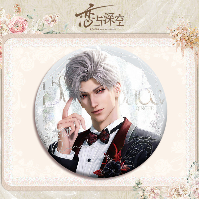 Love and DeepSpace Wedding Card Series Double Flash Badge 197-206 Full Set 75mm 58mm Tinplate Anime Merchandise