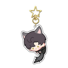 LaDS Rotating Golden Star Keychain - Sandwich Craft Double-Sided High-Definition Anime Acrylic Charm - merrys