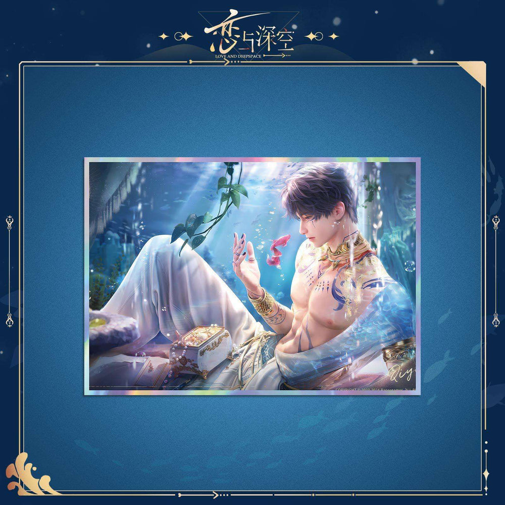 Love and DeepSpace Rafayel God of Tides Echoes of the Sea Breeze - Acrylic Standee, Art Card, Double Flash Badge, Quicksand Merchandise - merrys