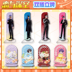 Love and DeepSpace 12cm Double-Sided Insert Standee - Anime Acrylic Desktop Decoration, Sandwich Craft, Combined Illustration