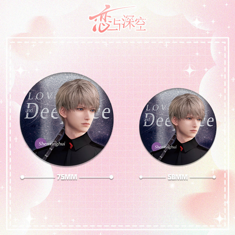 Love and DeepSpace Lawson Co-branded Double Flash Badge - 75mm 58mm Tinplate Anime Merchandise - merrys