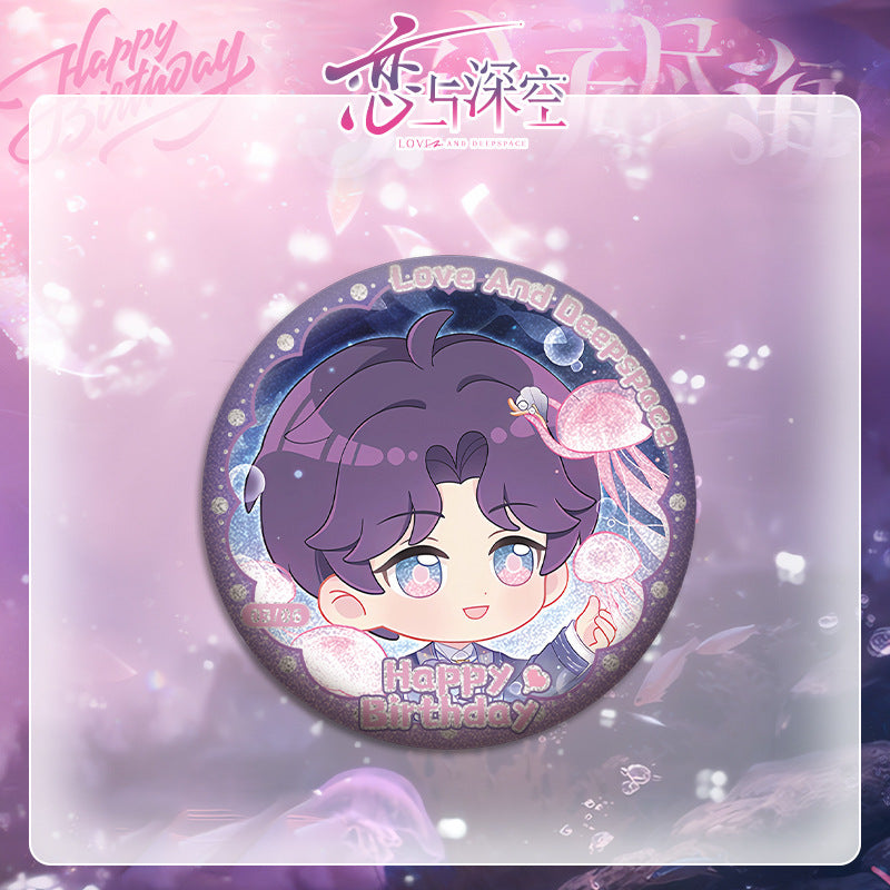 Love and DeepSpace Rafayel Birthday Series Co-branded Combo Set - Double Flash Badge, Standee Anime Game Merchandise Gift - merrys