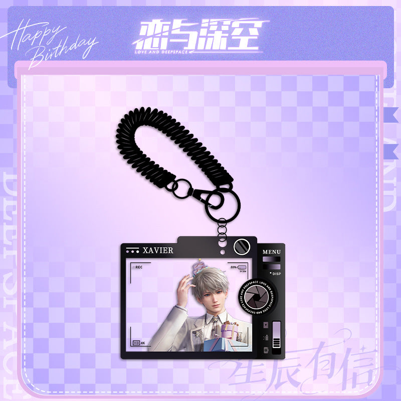 LaDS Xavier Birthday Three-Piece Set - Sandwich Standee, Double Flash Badge, Keychain Combo - merrys