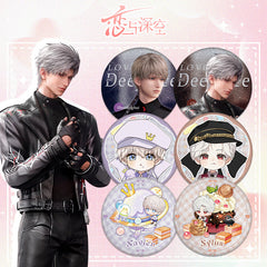 Love and DeepSpace Lawson Co-branded Double Flash Badge - 75mm 58mm Tinplate Anime Merchandise - merrys