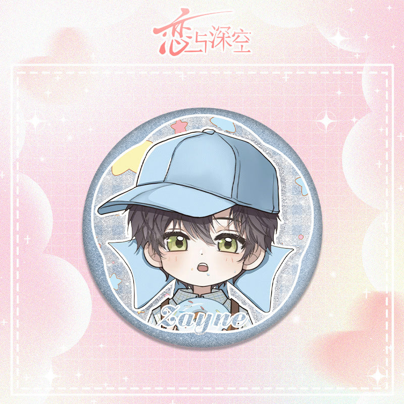Love and DeepSpace Lawson Co-branded Double Flash Badge - 75mm 58mm Tinplate Anime Merchandise - merrys
