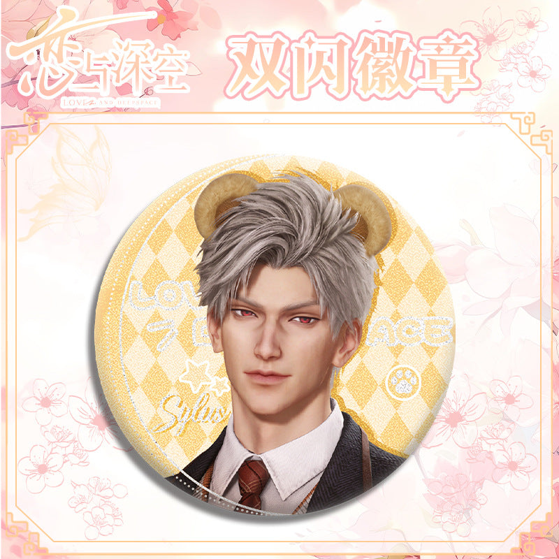 LaDS Double Flash Badge 127-154 - Diameter 75mm 58mm Tinplate Anime Game Merchandise - merrys