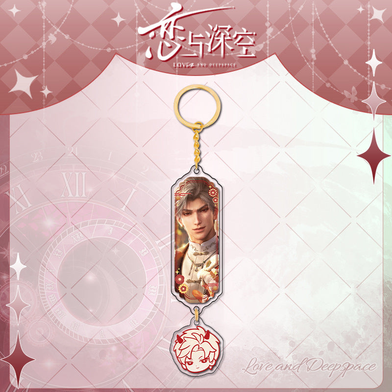 LaDS Sandwich Pendant - Golden Acrylic Round Charm Double-Sided High-Definition Game Anime Merchandise - merrys