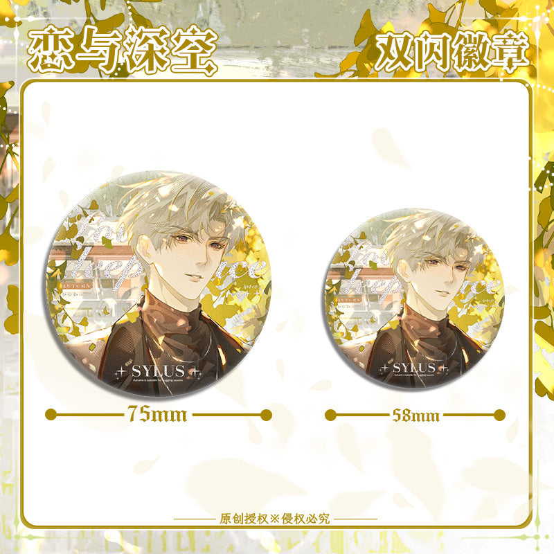 Original Love and DeepSpace Four Seasons Movement Double Flash Badge - 75mm 58mm PET Badge Game Merchandise - merrys