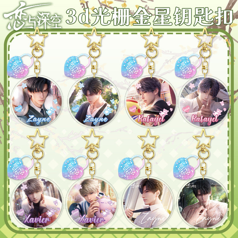 LaDS Lenticular Keychain - 3D Transformation Zayne, Rafayel, Xavier Game Anime Merchandise - merrys