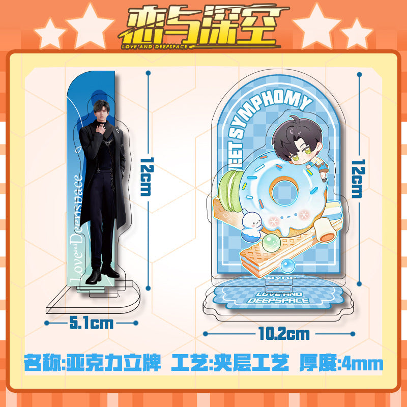 Love and DeepSpace 12cm Double-Sided Insert Standee - Anime Acrylic Desktop Decoration, Sandwich Craft, Combined Illustration