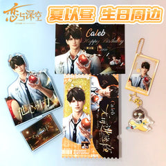 Love and DeepSpace Caleb Birthday Series Set - Double Flash Badge, Standee Anime Game Acrylic Merchandise