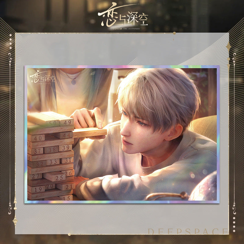 Love and DeepSpace Acrylic Double Flash Art Card High-Definition Printing Anime Mobile Game Merchandise