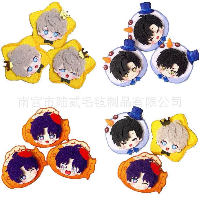LaDS Doujin Otome Game Merchandise - Handmade Badge (Zayne, Xavier, Rafayel), Hair Clip, Non-woven Fabric Charm - merrys