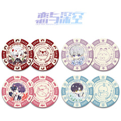 Love and DeepSpace Acrylic Chip Coin - Sandwich Double-Sided High-Definition Pattern Anime Game Decorative Merchandise