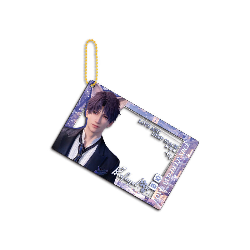 LaDS New Beaded Chain Clear Card Keychain 143-154 - Double-Sided Sandwich Anime Game Charm - merrys