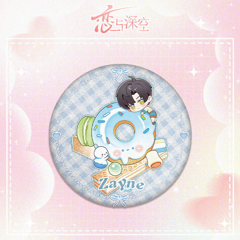 Love and DeepSpace Lawson Co-branded Double Flash Badge - 75mm 58mm Tinplate Anime Merchandise - merrys