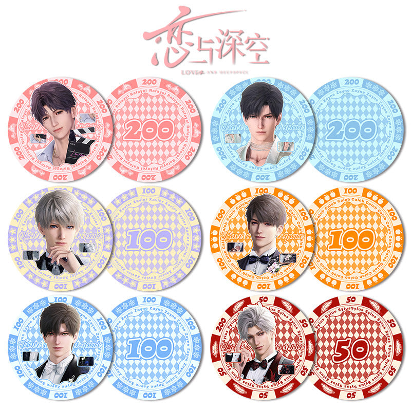 Love and DeepSpace Acrylic Chip Coin 231-250 - Sandwich Double-Sided High-Definition Pattern Anime Game Merchandise