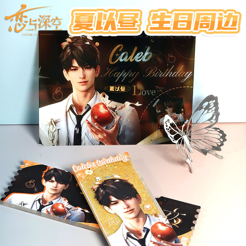Love and DeepSpace Caleb Birthday Series Set - Double Flash Badge, Standee Anime Game Acrylic Merchandise