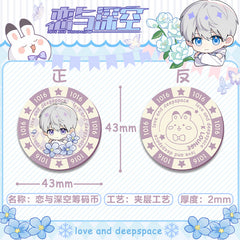 Love and DeepSpace Acrylic Chip Coin - Sandwich Double-Sided High-Definition Pattern Anime Game Decorative Merchandise