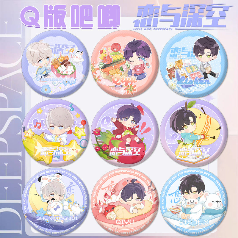 Love and DeepSpace Series 101 Badge - Chibi Cartoon Character Zayne, Rafayel All Characters Badge Merchandise - merrys