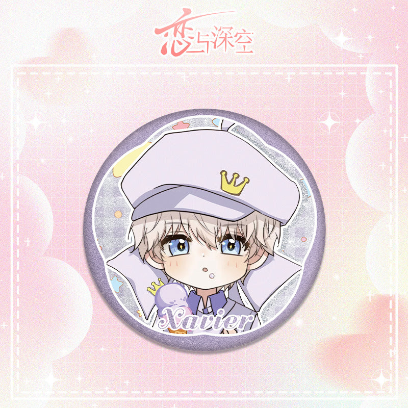 Love and DeepSpace Lawson Co-branded Double Flash Badge - 75mm 58mm Tinplate Anime Merchandise - merrys