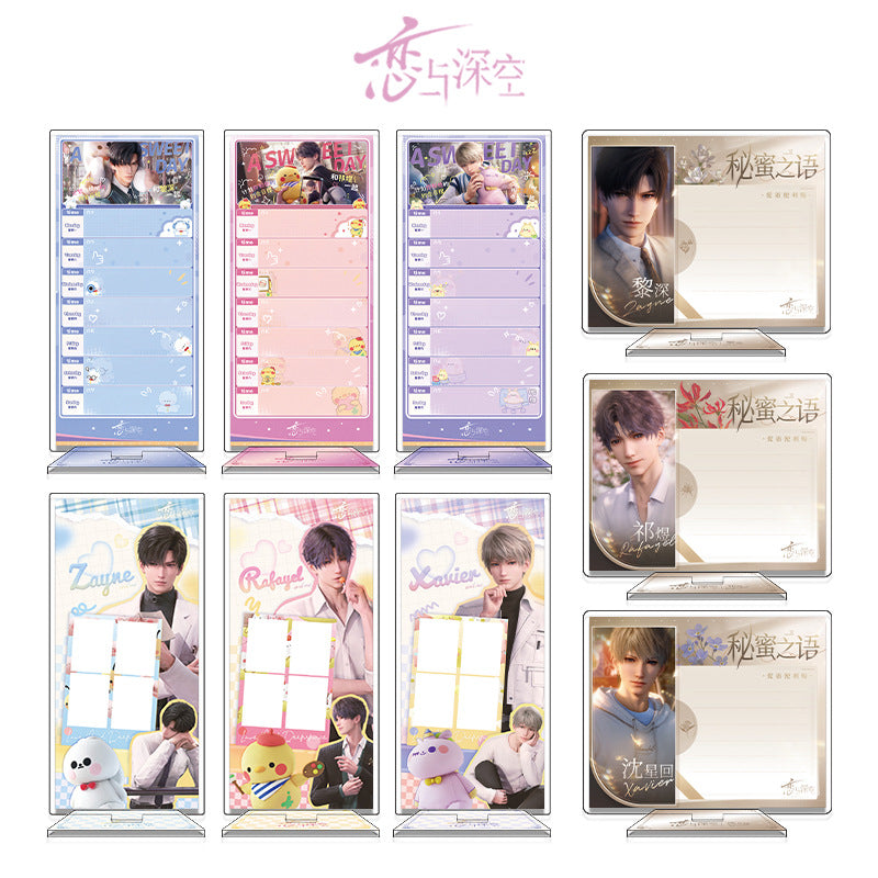 Love and DeepSpace Acrylic Message Board Standee - Anime Game Merchandise, Valentine's Gift for Boys