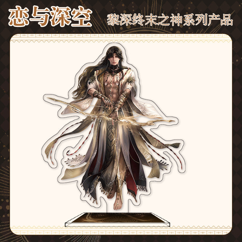 Love and DeepSpace Zayne End of God Series - Acrylic Sandwich Standee, Art Card, Quicksand Keychain