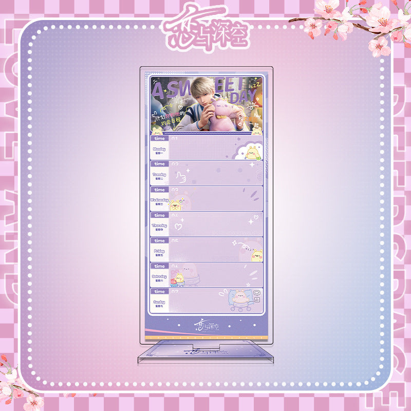 Love and DeepSpace Acrylic Message Board Standee - Anime Game Merchandise, Valentine's Gift for Boys