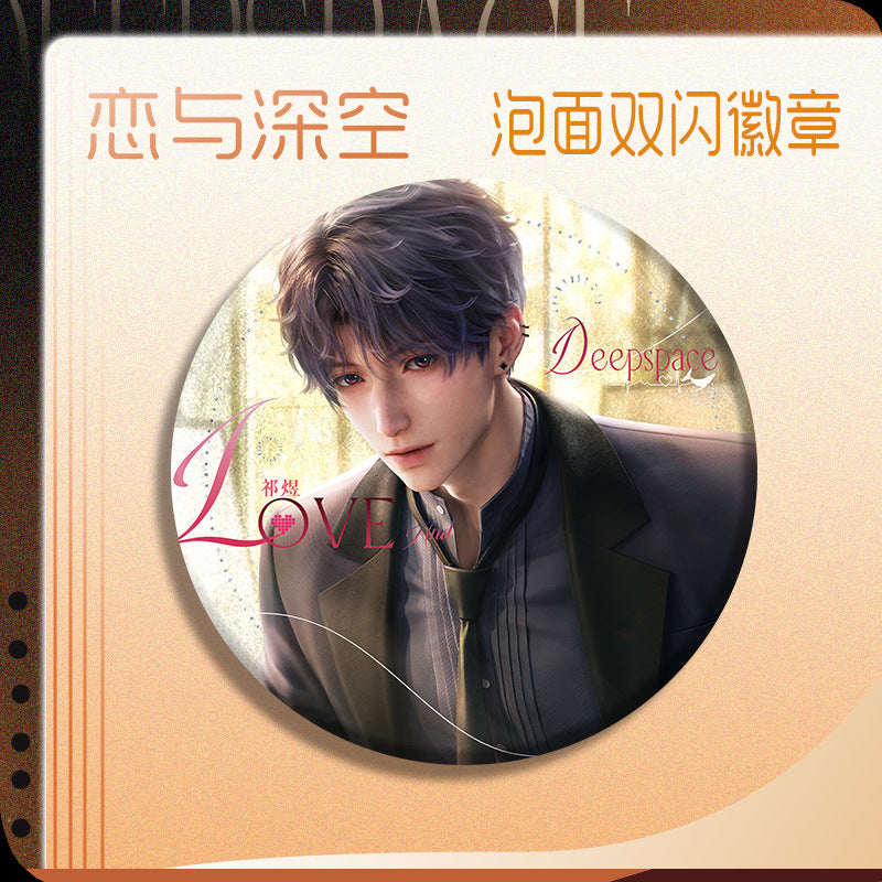 Love and DeepSpace 16cm Cup Noodle Badge Series - Double Flash Anime Badge, PET Material