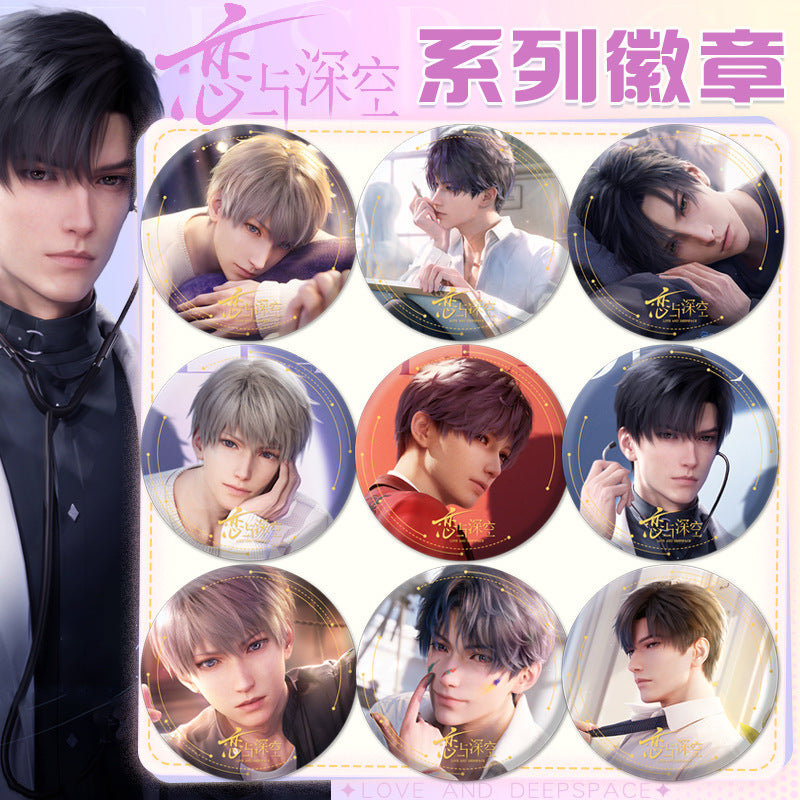 Love and DeepSpace Badge Merchandise - Tinplate Star Fantasy Film Zayne, Rafayel, Xavier Game Merchandise