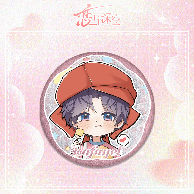 Love and DeepSpace Lawson Co-branded Double Flash Badge - 75mm 58mm Tinplate Anime Merchandise - merrys