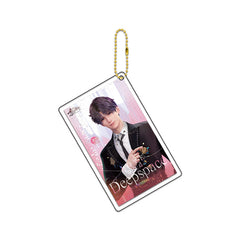 LaDS Golden Beaded Chain Clear Card Keychain - Double-Sided Sandwich Anime Game Acrylic Charm - merrys