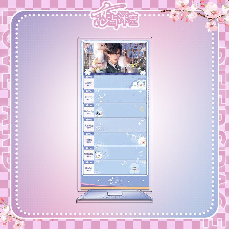 Love and DeepSpace Acrylic Message Board Standee - Anime Game Merchandise, Valentine's Gift for Boys