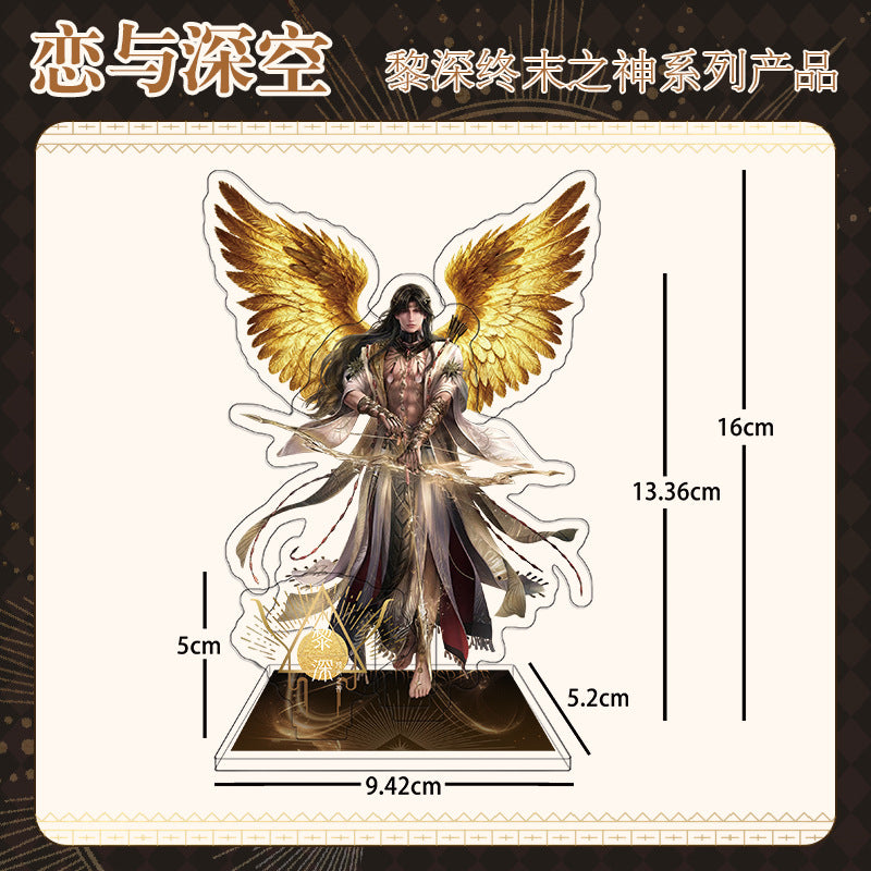 Love and DeepSpace Zayne End of God Series - Acrylic Sandwich Standee, Art Card, Quicksand Keychain