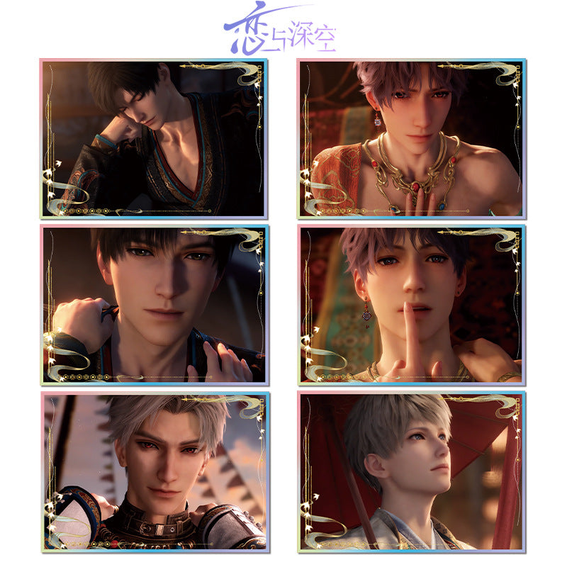 Love and DeepSpace Acrylic Art Card 19-37 - Large Size 20.5*14.5cm with Holographic Edge Anime Game Merchandise