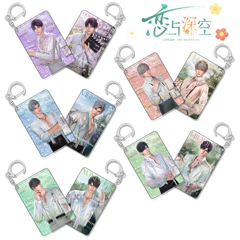 Love and DeepSpace Quicksand Keychain 28-32 Flow Sand Mahjong Charm - Zayne, Rafayel, Xavier Anime Game Merchandise Campus