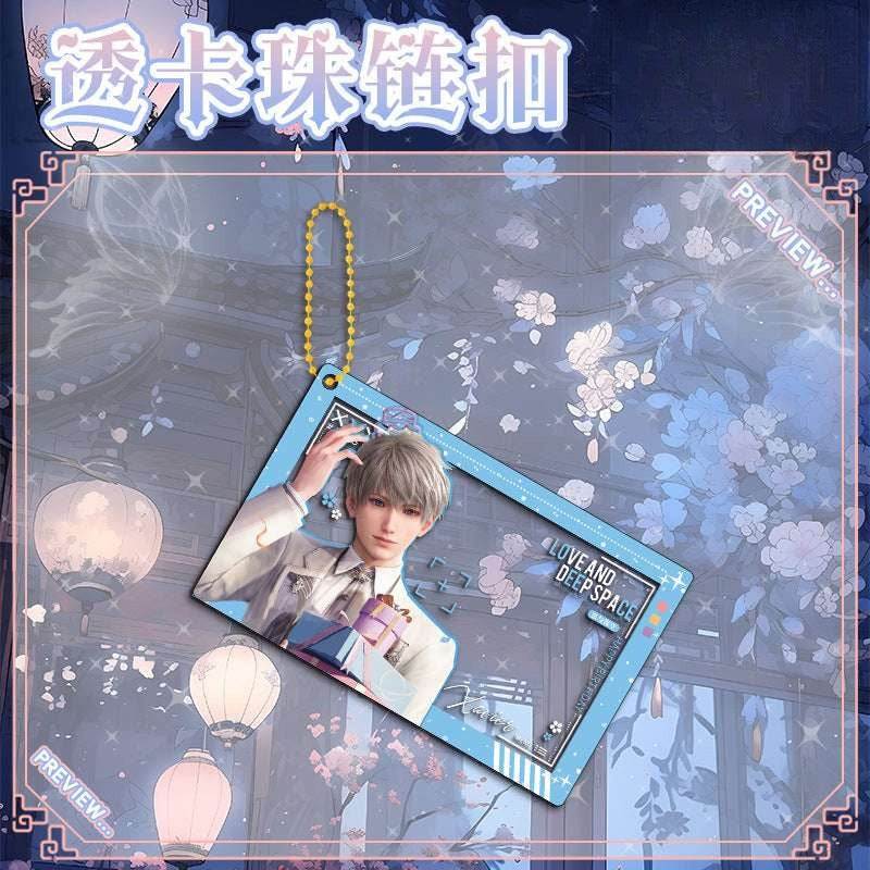 LaDS New Beaded Chain Clear Card Keychain 143-154 - Double-Sided Sandwich Anime Game Charm - merrys