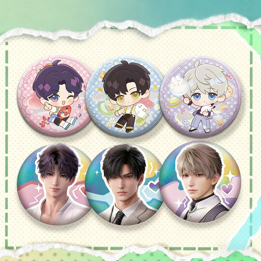 LaDS Collab Series PET Double Flash Badge - Tinplate 58/75mm Anime Game Merch - merrys