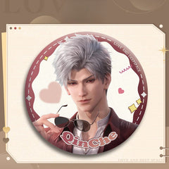 LaDS Collab Series Double Flash Badge - Silver Foil Dots Holographic Plain Surface Tinplate 58/75mm - merrys